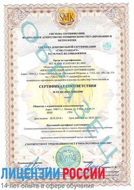 Образец сертификата соответствия Собинка Сертификат OHSAS 18001